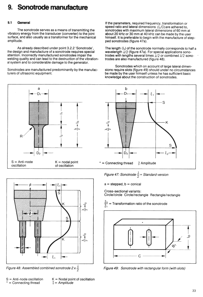 ZVEI Handbook on Sonotrode design and manufacturing instructions - Page 33. Sonotrode manufacture - general